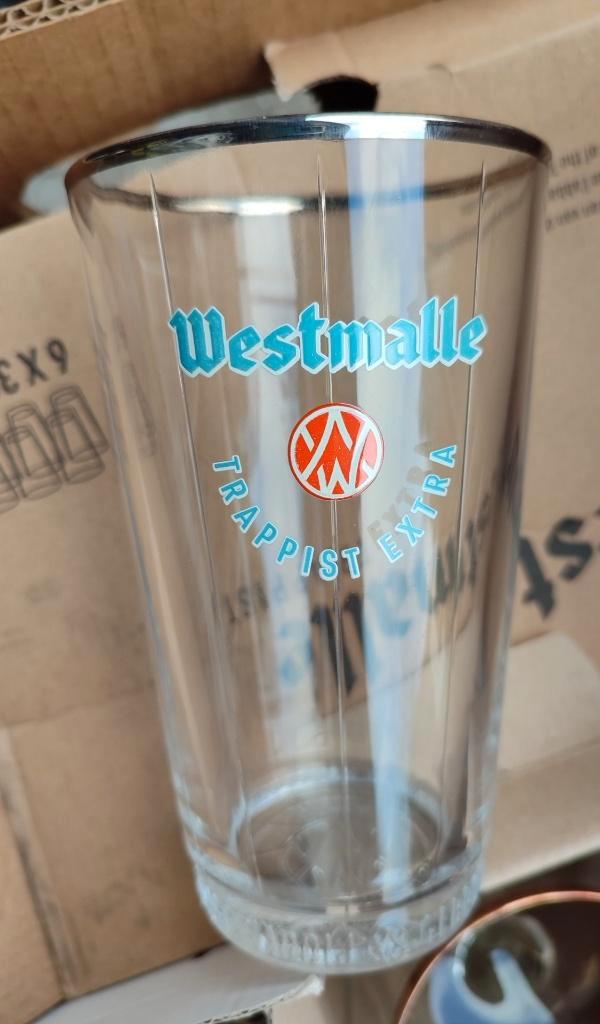 set van 6 Westmalle Extra trappist glazen, Verzamelen, Biermerken, Nieuw, Glas of Glazen, Overige merken, Ophalen of Verzenden