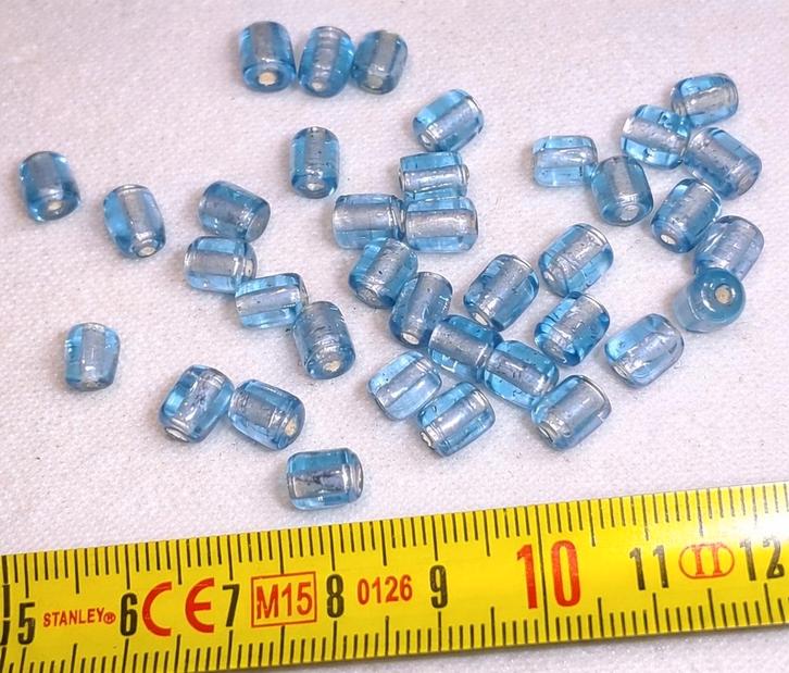 lot kralen 37 lichtblauwe glastubes, Hobby en Vrije tijd, Kralen en Sieraden maken, Nieuw, Kraal, Ophalen of Verzenden