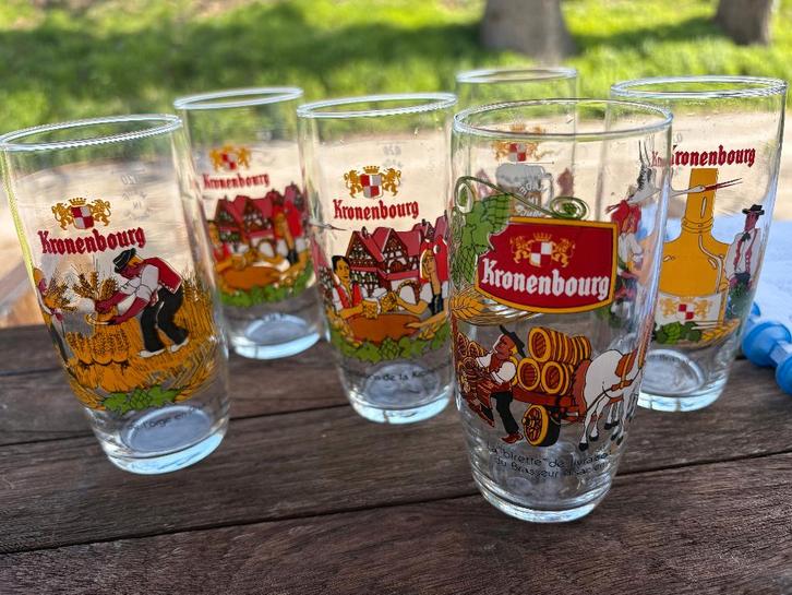 Kronenbourg, Collections, Marques de bière, Comme neuf, Verre ou Verres, Autres marques, Enlèvement ou Envoi