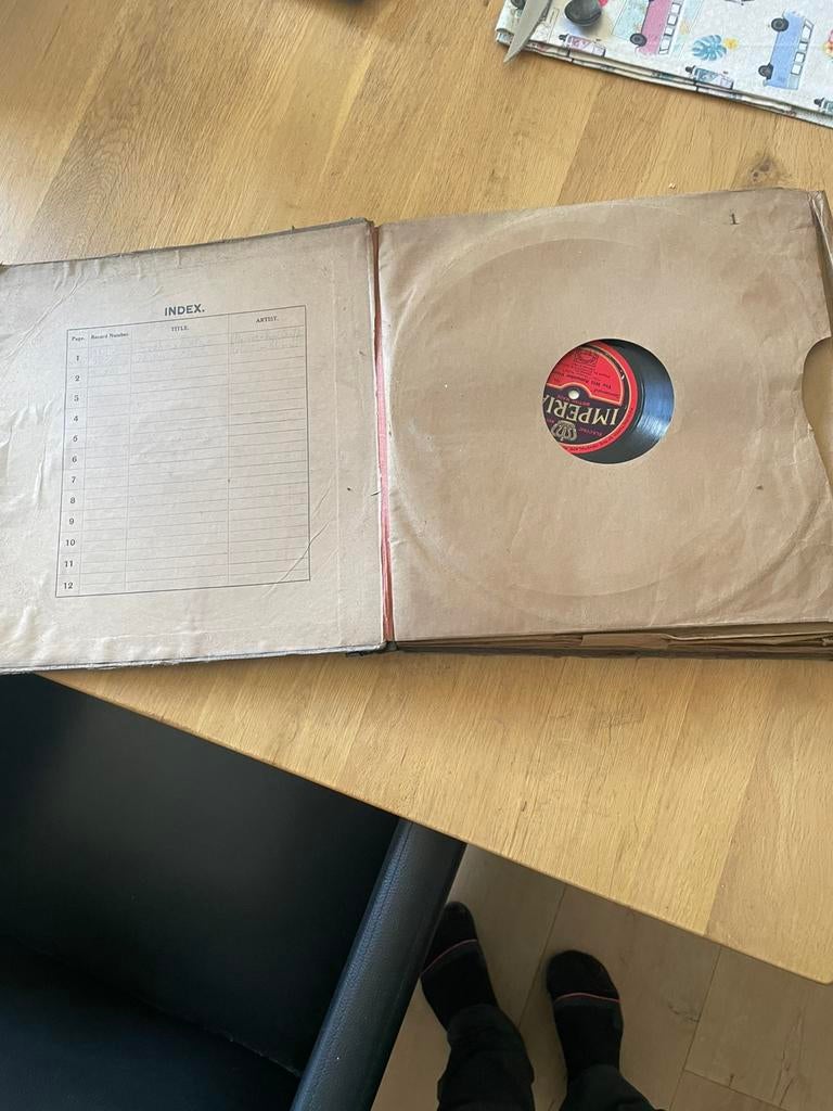 Oude platenspeler 78 toeren met platen.Columbia, Audio, Tv en Foto, Platenspelers, Ophalen, Gebruikt, Platenspeler, Overige merken