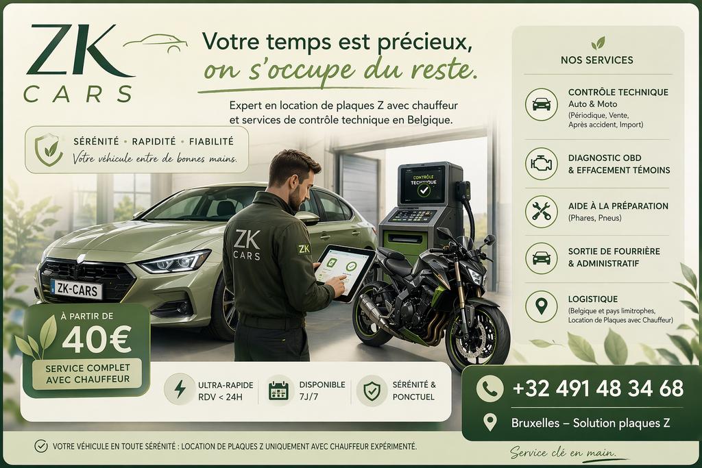 Plaque Z controle technique déplacement  sans assurance, Ophalen