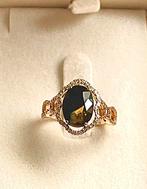 Prachtige 14k GoudenRing met 4,11ctBicolor Saffier&Diamant, Enlèvement, Comme neuf, Or, Femme