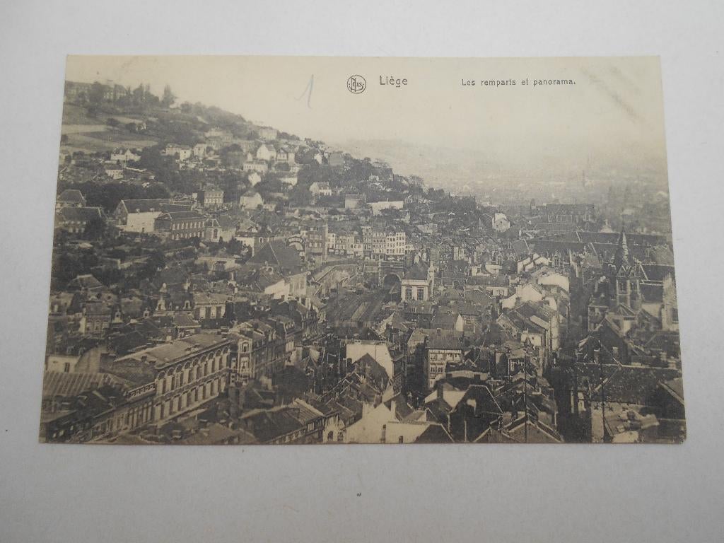 ancienne carte postale Liège Le remparts et panorama, Collections, Enlèvement ou Envoi, Avant 1920, Non affranchie, Liège