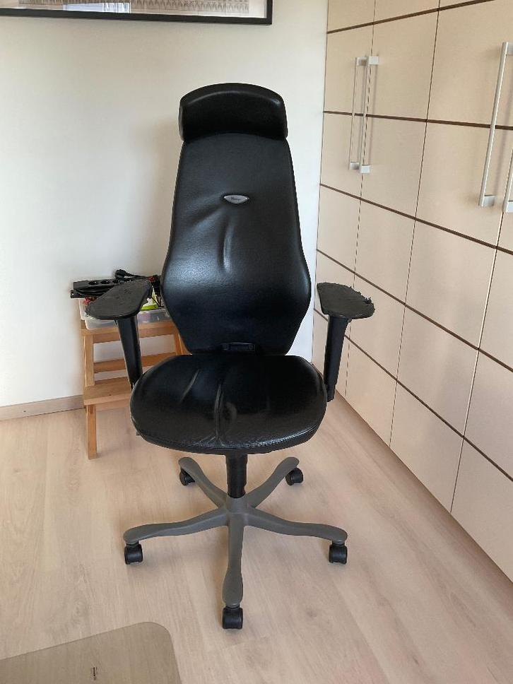 Chaise de bureau Kinnarps modèle 6000 comme neuf. # 45,00€ #, Maison & Meubles, Chaises de bureau, Utilisé, Chaise de bureau, Noir