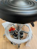 Kapperskruk met Wielen en Voetsteun – Verstelbaar – Zwart, Ophalen, Zo goed als nieuw