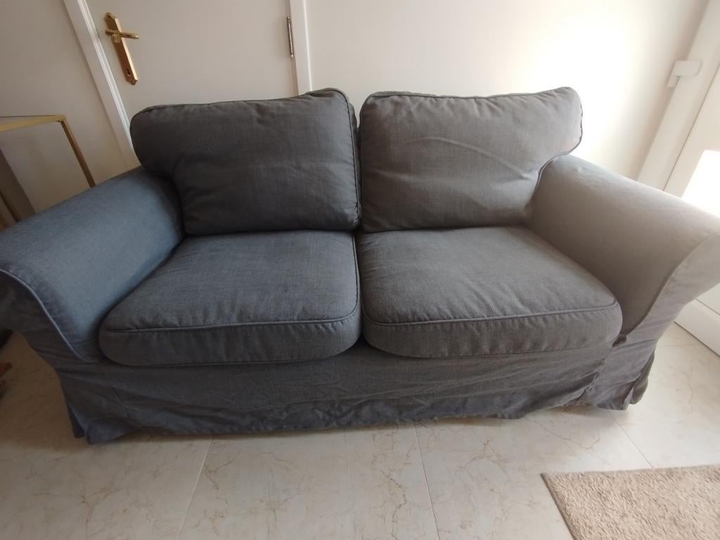 Ikea Ektorp - Chaise 2 places grise en bon état, Moins de 75 cm, Modern Landelijk?, Enlèvement, Utilisé