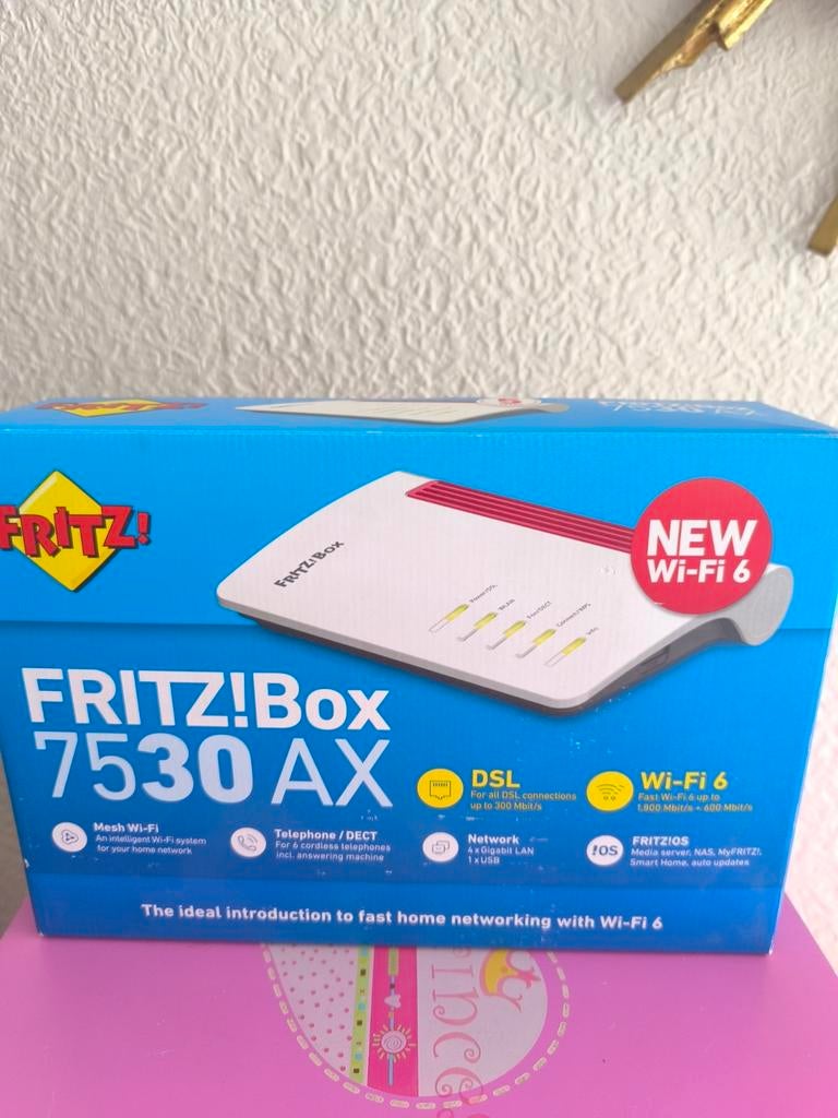 Modem Fritz box 7530 AX, Computers en Software, Ophalen, Zo goed als nieuw, Router met modem, Fritzbox 7530AX