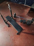 Duwbank + bar + 55kg, Sport en Fitness, Ophalen