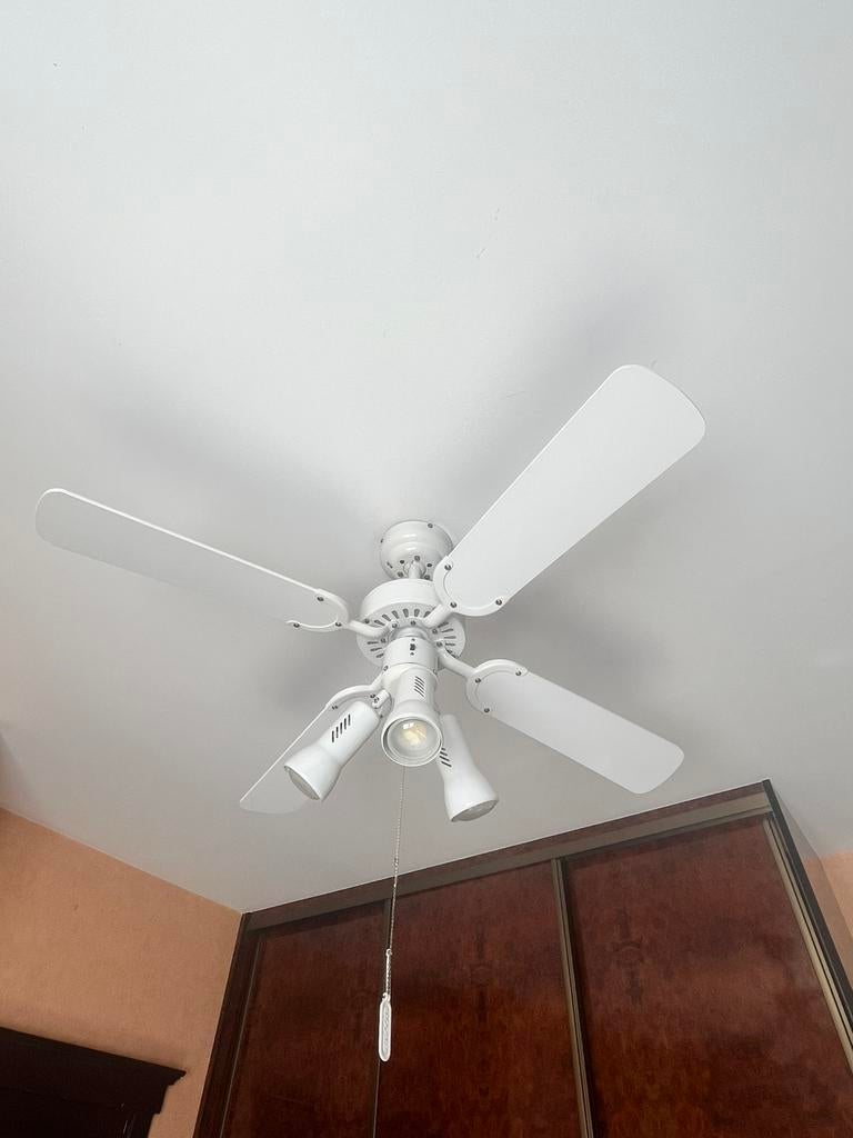 Plafondventilator met verlichting wit, Electroménager, Ventilateurs, Enlèvement, Utilisé, Ventilateur de plafond