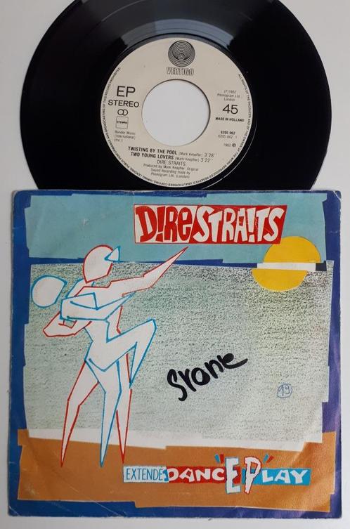 45T Dire Straits Twisting By The Pool +2 Extended Dance Play, CD & DVD, Vinyles Singles, Utilisé, EP, Rock et Metal, 7 pouces