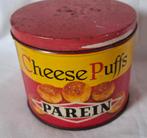 Oud blik Parein (zwarte letters). Cheese Puffs., Verzamelen, Blikken, Ophalen of Verzenden, Zo goed als nieuw