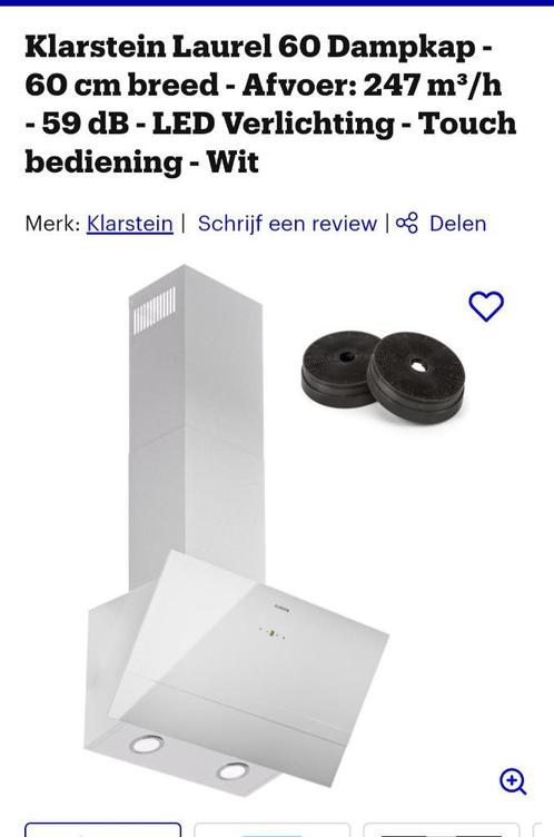 Dampkap Klarstein Laurel, Elektronische apparatuur, Afzuigkappen, Zo goed als nieuw, Vrijstaand, Wandschouwkap, 200 tot 400 m³ per uur