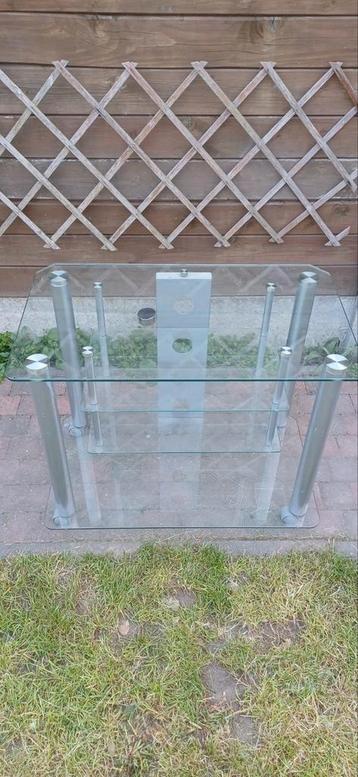 Glas tv tafel of computers, Informatique & Logiciels, Tables d'ordinateur portable, Enlèvement, Utilisé