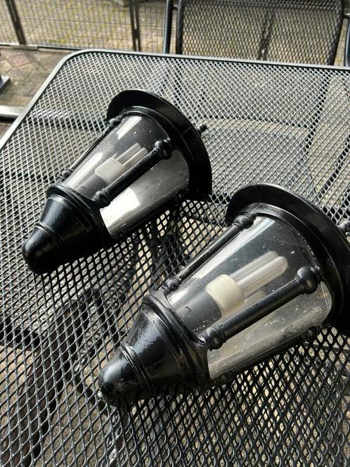 Tuinverlichting wandlampen 2 stuks zwart aluminium, Jardin & Terrasse, Éclairage extérieur, Aluminium, Enlèvement ou Envoi