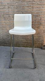 Barstoel ikea wit, Huis en Inrichting, Barkrukken, Ophalen, Kunststof, Gebruikt, Met voetsteun