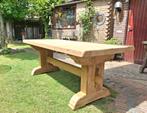 Oud eiken kloostertafel eettafel.  201x 85x76 cm, Huis en Inrichting, Tafels | Eettafels, Sober vintage landelijk., Eikenhout