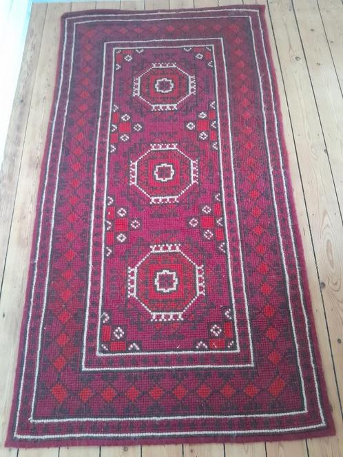 Vintage vloerkleed — wol, traditioneel geometrisch patroon, Huis en Inrichting, Stoffering | Tapijten en Vloerkleden, Gebruikt