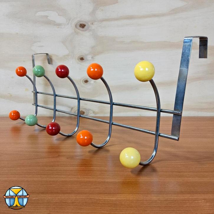 Retro deur Kapstok (space age stijl) metaal / keramiek, Huis en Inrichting, Woonaccessoires | Kapstokken, Zo goed als nieuw, Overige typen