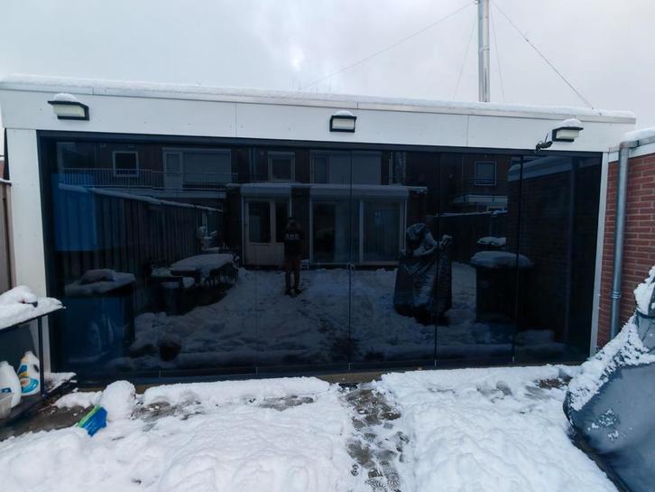 Glazen schuifbare veranda deuren, Tuin en Terras, Overkappingen, Zo goed als nieuw, Veranda, Ophalen of Verzenden