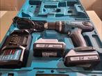 Makita accuboormachine 18v met 2 accu's, Doe-het-zelf en Bouw, Gereedschap | Boormachines, Ophalen of Verzenden, Zo goed als nieuw