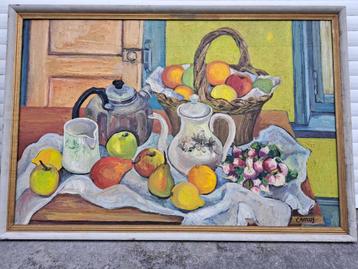 huile sur panneau nature morte signe gustave camus beschikbaar voor biedingen