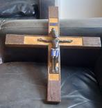 Antieke zeldzame crucifix brons en emaille, Verzamelen, Religie, Ophalen of Verzenden, Zo goed als nieuw