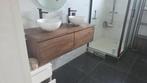 Badkamermeubel, spiegel, kranen en lavabo, Ophalen, 100 tot 150 cm, Zo goed als nieuw, Minder dan 100 cm