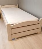 Lit en Pin massif blanchi 90x200 + sommier + matelas, Maison & Meubles, Enlèvement, Bois