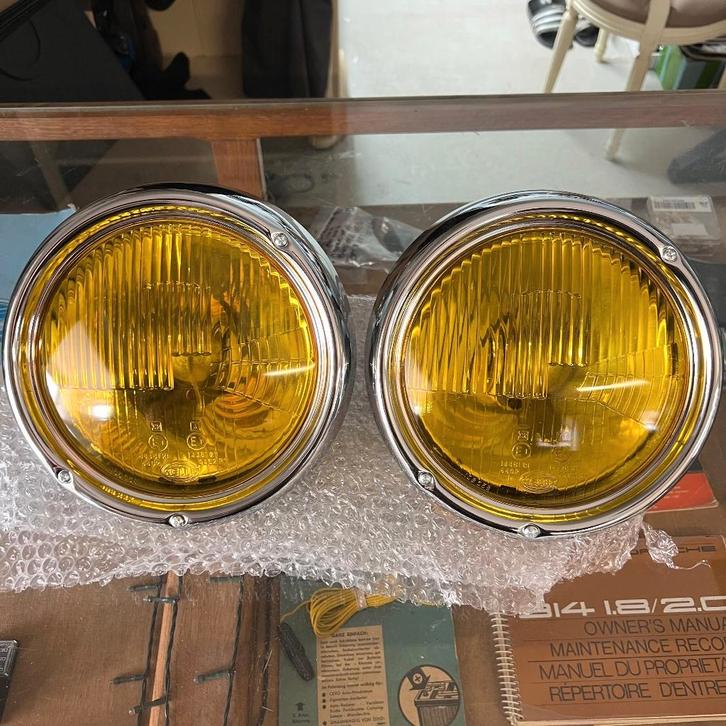 VW Gele koplampset Kever Type 3 T181 Squareback Fastback, Auto diversen, Auto-accessoires, Gebruikt, Ophalen of Verzenden