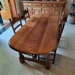 Eiken tafel met 4 stoelen, Ophalen, Zo goed als nieuw
