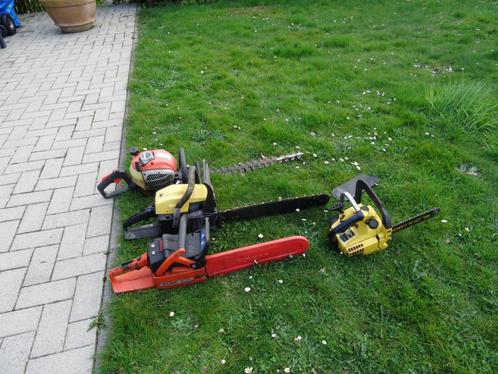 set kettingzagen+1 heggenschaar voor onderdelen of om te rep, Tuin en Terras, Hand-tuingereedschap, Gebruikt, Overige soorten