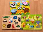 3 puzzles d'animaux en bois, Enlèvement ou Envoi, Utilisé, 6 mois à 2 ans, Moins de 10 pièces