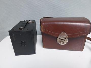 kodak brownie nr 2 box camera met opbergtas leder beschikbaar voor biedingen