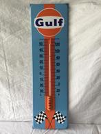 Gulf emaille thermometer 76x22cm, Ophalen, Gebruikt, Reclamebord