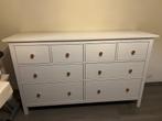 HEMNES Commode 8 tiroirs, teinté blanc, 160x96 cm, Ophalen, 5 laden of meer, 150 tot 200 cm, Eikenhout