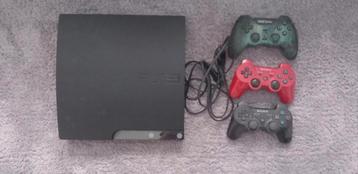 PS3 Slim + 3 manettes + 15 jeux – Gta V, Fifa, Star Wars – P beschikbaar voor biedingen