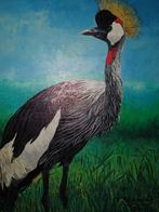 Birds crowned royal crane painting,  vendu❗, Enlèvement