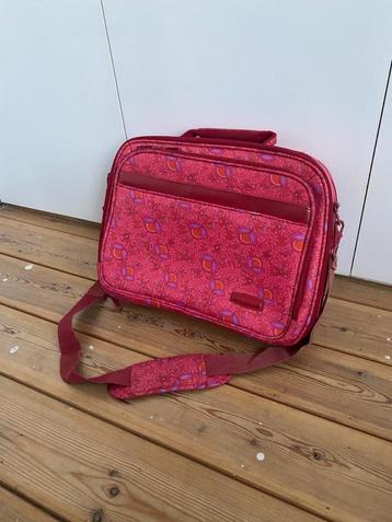 Anne O'Leary Computertas | 16 inch | Rood met bloemenprint beschikbaar voor biedingen