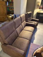 Salon nubuck 3 zit met 2 electrische relax, Enlèvement, Utilisé, Autres matériaux