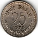 India : 25 Paise 1973 Bombay met Stempelbreuk  KM#49.1  Ref, Postzegels en Munten, Munten | Azië, Ophalen of Verzenden, Losse munt