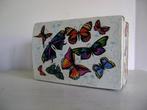 vintage blikken doos met kleurrijke vlinders, Antiek en Kunst, Ophalen of Verzenden