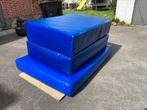 Valmatten blauw in goede staat, pakket of per stuk., Sport en Fitness, Turnen, Ophalen, Zo goed als nieuw, Blauw