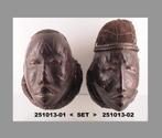 set Makonde helmmaskers met leder huid(251013-01/02), Verzenden