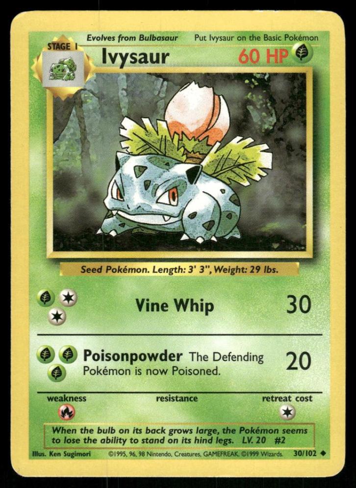 Ivysaur 30/102 - Base (EX), Hobby en Vrije tijd, Verzamelkaartspellen | Pokémon, Gebruikt, Verzenden