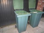 2 groene containers vuilbakken, Ophalen