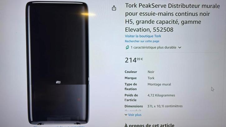 articles professionnels toilette ,marque Tork., Articles professionnels, Horeca | Équipement de cuisine, Autres types, Utilisé