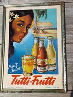 panneau publicitaire 1950 Tutti Frutti limonade Dikkelvenne, Enlèvement ou Envoi, Comme neuf, Panneau publicitaire
