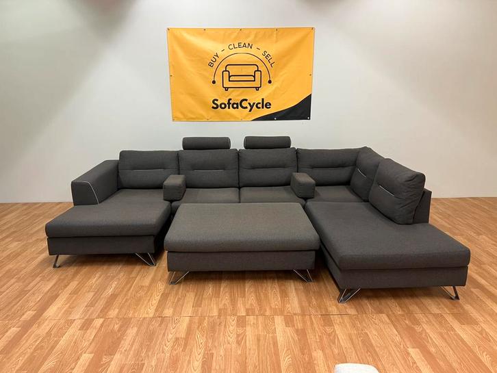 Grande chaise d'angle Henders & Hazel avec pouf — SofaCycle, Maison & Meubles, Canapés | Sofas & Chaises Longues, Comme neuf, Tissus