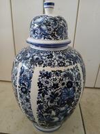 Vase et couvercle anciens belges bleus de Delft | Delfia, Enlèvement ou Envoi