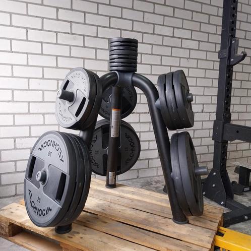 Technogym Pu  Gewichten Schijven  + Technogym Opberg Rek, Sport en Fitness, Fitnessmaterialen, Zo goed als nieuw, Ophalen